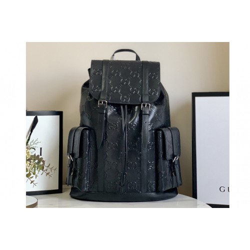 Gucci embossed backpack in Black embossed leather