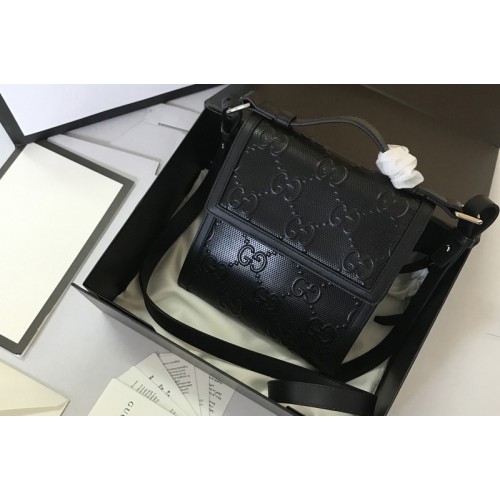 Gucci embossed messenger bag in Black embossed leather Gucci embossed messenger bag in Black embossed leather