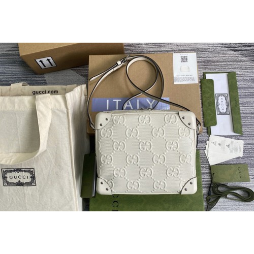 Gucci embossed shoulder bag in White embossed leather Gucci embossed shoulder bag in White embossed leather