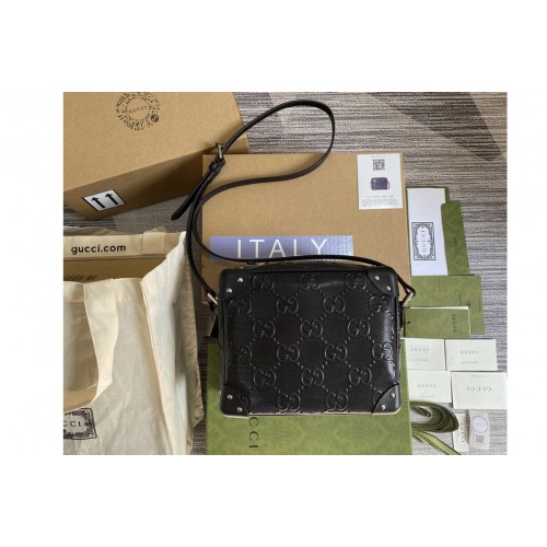 Gucci embossed shoulder bag in Black embossed leather Gucci embossed shoulder bag in Black embossed leather