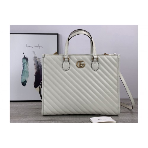 Gucci Marmont medium tote bag in White matelasse leather