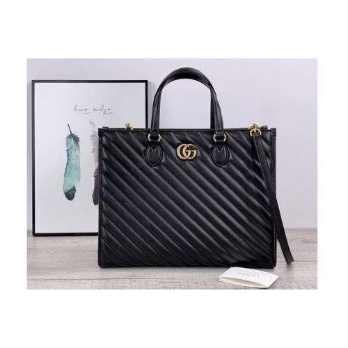 Gucci Marmont medium tote bag in Black matelasse leather Gucci Marmont medium tote bag in Black matelasse leather