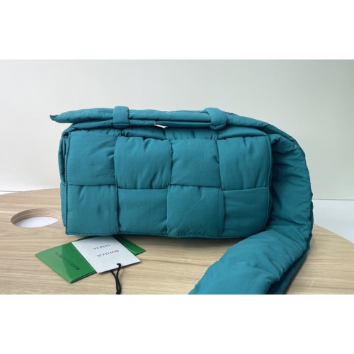 Bottega Veneta Padded tech cassette cross-body bag in Blue nylon Bottega Veneta Padded tech cassette cross-body bag in Blue nylon