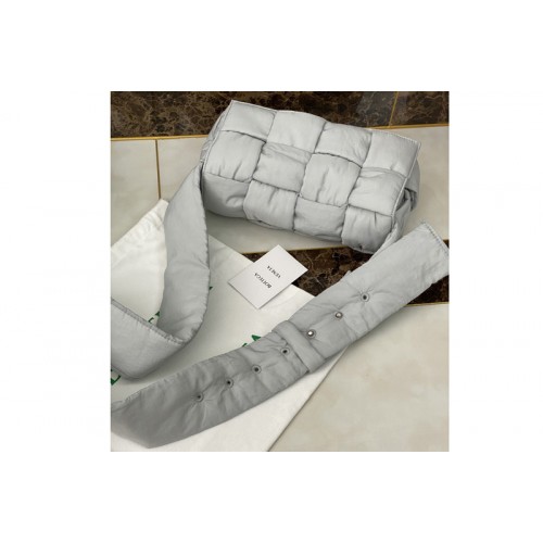 Bottega Veneta padded Tech Cassette Crossbody Messenger bag in Gray Nylon