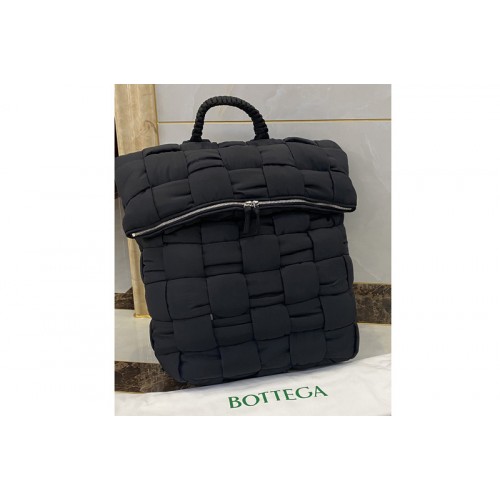 Bottega Veneta Fold-top padded backpack in Black nylon Bottega Veneta Fold-top padded backpack in Black nylon
