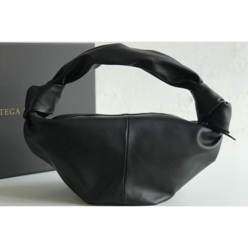 Bottega Veneta Mini top handle bag in Black Calfskin Leather