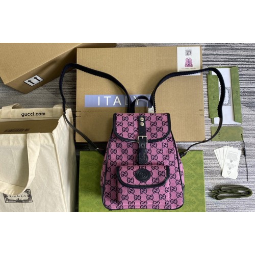 Gucci Childrens Multicolor backpack in Pink and blue canvas