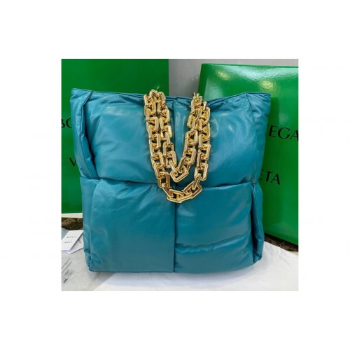 Bottega Veneta Chain Tote bag in Blue padded Intrecciato Calf leather Bottega Veneta Chain Tote bag in Blue padded Intrecciato Calf leather