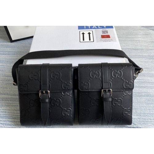 Gucci embossed belt bag in Black embossed leather