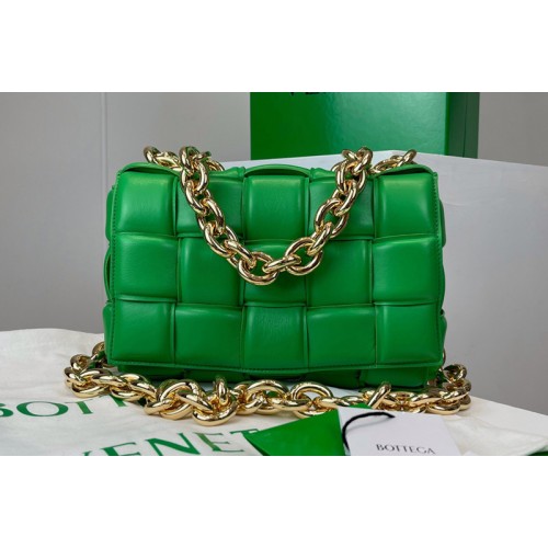 Bottega Veneta The Chain Cassette Cross-body bag in maxi Light Green Intrecciato Nappa leather