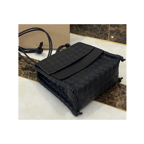 Bottega Veneta The Small Fold Crossbody back in soft Black Nappa Leather