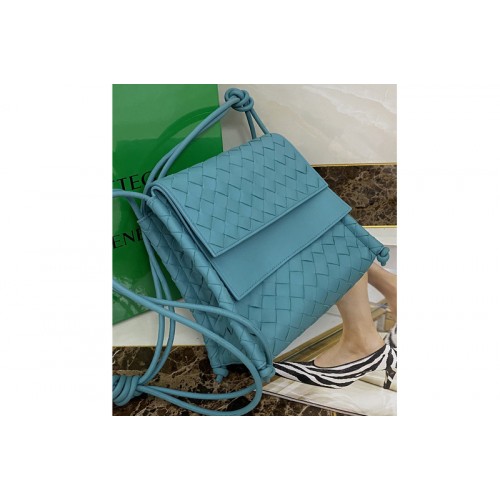 Bottega Veneta The Small Fold Crossbody back in soft Blue Nappa Leather