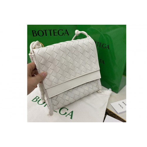 Bottega Veneta The Small Fold Crossbody back in soft White Nappa Leather
