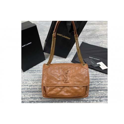 YSL NIKI MEDIUM Bag IN Tan VINTAGE CRINKLED LEATHER YSL NIKI MEDIUM Bag IN Tan VINTAGE CRINKLED LEATHER