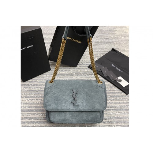 YSL NIKI MEDIUM Bag in Blue Y-QUILTED SUEDE