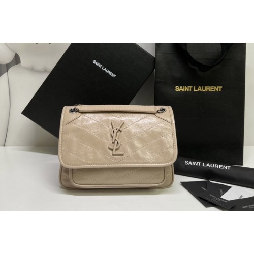 YSL niki Baby bag in Beige vintage crinkled leather