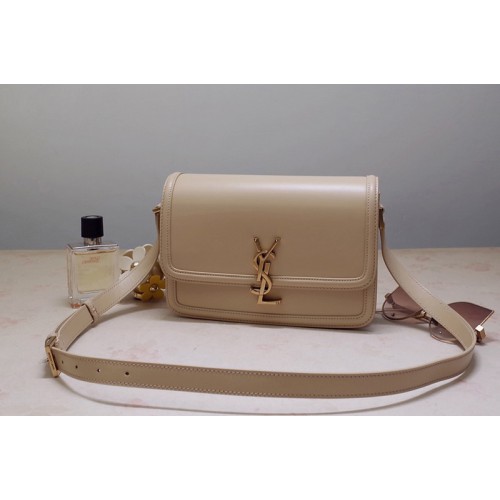 YSL SOLFERINO MEDIUM SATCHEL Bag IN Beige BOX LEATHER YSL SOLFERINO MEDIUM SATCHEL Bag IN Beige BOX LEATHER