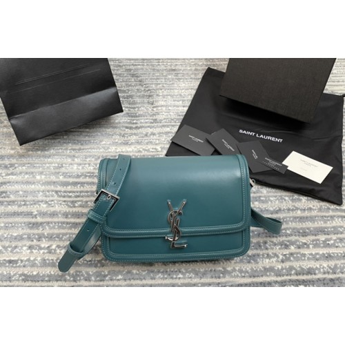 YSL SOLFERINO MEDIUM SATCHEL Bag IN Blue BOX LEATHER YSL SOLFERINO MEDIUM SATCHEL Bag IN Blue BOX LEATHER