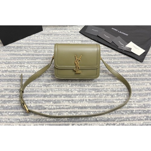 YSL SOLFERINO SMALL SATCHEL IN Natural Green Box Leather