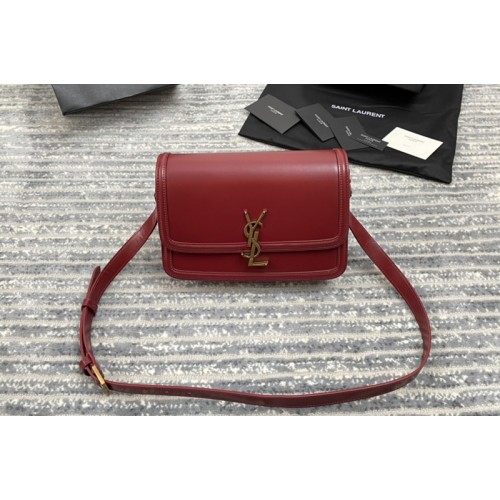YSL SOLFERINO SMALL SATCHEL IN Natural Red Box Leather