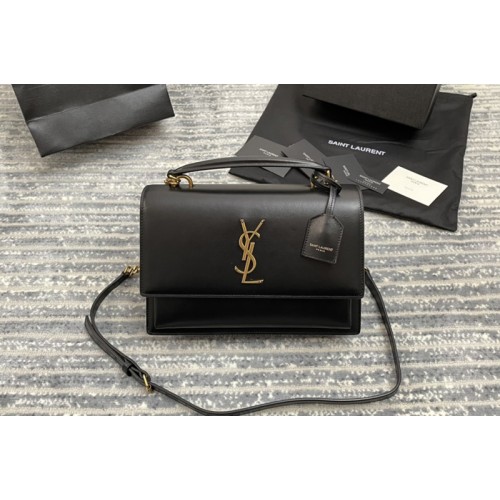 YSL MEDIUM SUNSET SATCHEL IN Black SMOOTH LEATHER YSL MEDIUM SUNSET SATCHEL IN Black SMOOTH LEATHER