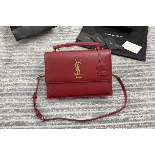 YSL MEDIUM SUNSET SATCHEL Bag IN Red SMOOTH LEATHER YSL MEDIUM SUNSET SATCHEL Bag IN Red SMOOTH LEATHER
