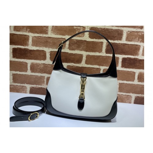 Gucci Jackie 1961 small shoulder bag in White leather with black leather trim Gucci Jackie 1961 small shoulder bag in White leather with black leather trim