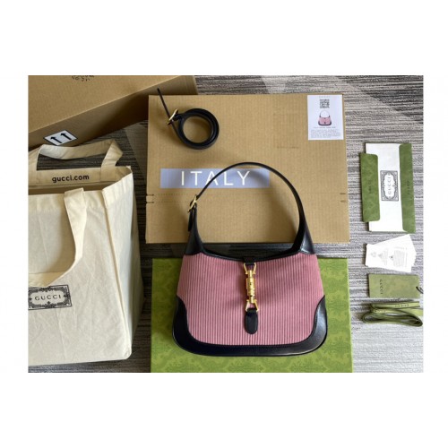 Gucci Jackie 1961 small shoulder bag in Pink corduroy Gucci Jackie 1961 small shoulder bag in Pink corduroy