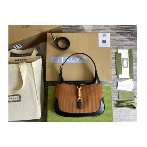 Gucci Jackie 1961 small shoulder bag in Brown corduroy