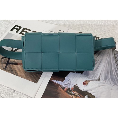 Bottega Veneta Cassette belt bag in Blue Intrecciato Nappa leather