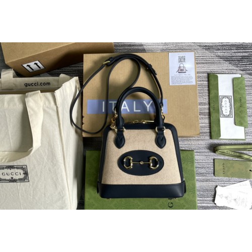 Gucci Horsebit 1955 mini top handle bag in White Denim