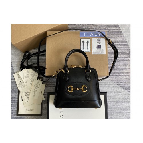 Gucci Horsebit 1955 mini top handle bag in Black leather Gucci Horsebit 1955 mini top handle bag in Black leather
