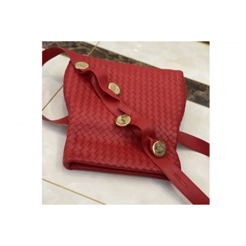Bottega Veneta Fold Cross-body bag in Red Intrecciato Nappa leather