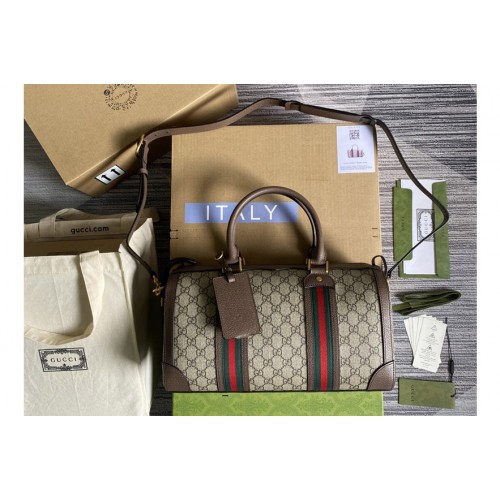 Gucci Small Duffel Bag With Web bag in Beige ebony Supreme canvas Gucci Small Duffel Bag With Web bag in Beige ebony Supreme canvas