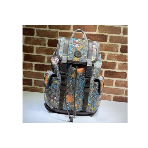 Gucci Disney x Gucci Donald Duck medium backpack in Beige and ebony Supreme canvas
