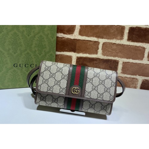 Gucci Ophidia Mini bag in Beige and ebony Supreme canvas