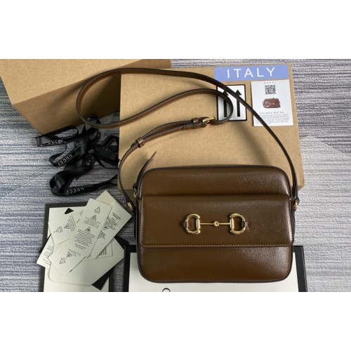 Gucci Horsebit 1955 small shoulder bag in Brown textured leather Gucci Horsebit 1955 small shoulder bag in Brown textured leather