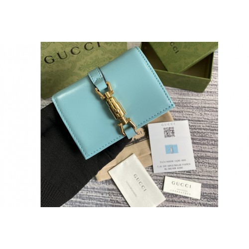 Gucci Jackie 1961 card case wallet in Blue leather