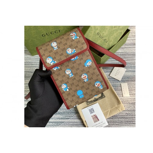 Gucci Donald Duck mini bag in Beige ebony mini Supreme and Doraemon Print