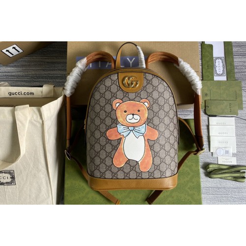 Gucci Bear x Gucci small backpack in Beige ebony mini Supreme canvas Gucci Bear x Gucci small backpack in Beige ebony mini Supreme canvas