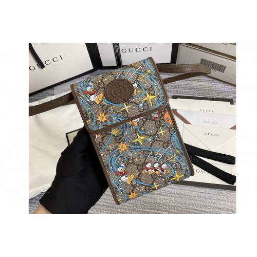Gucci Disney x Gucci Donald Duck mini bag in Beige and ebony Supreme canvas with Donald Duck print