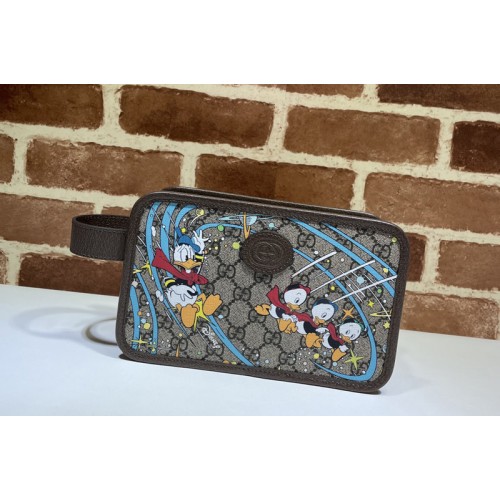 Gucci Disney x Gucci Donald Duck cosmetic case in Beige and ebony Supreme canvas Gucci Disney x Gucci Donald Duck cosmetic case in Beige and ebony Supreme canvas