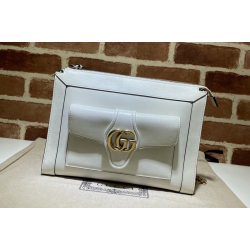 Gucci Small shoulder bag with Double G in White leather