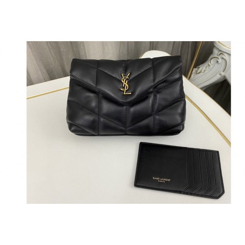 YSL PUFFER small pouch in Black Nappa leather