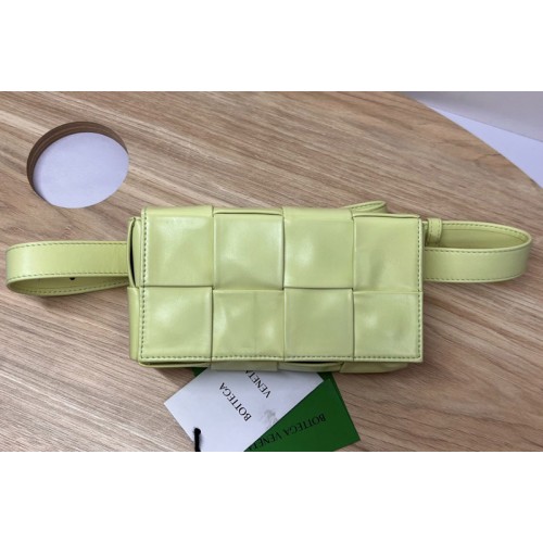 Bottega Veneta Mini Cassette Belt bag in Yellow Intrecciato Paper Calf leather