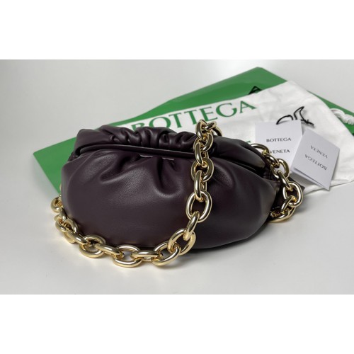 Bottega Veneta Belt Chain Pouch in Grape Nappa leather