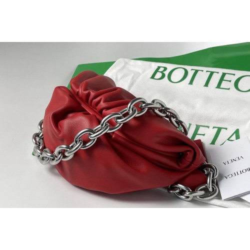 Bottega Veneta Belt Chain Pouch in Red Nappa leather