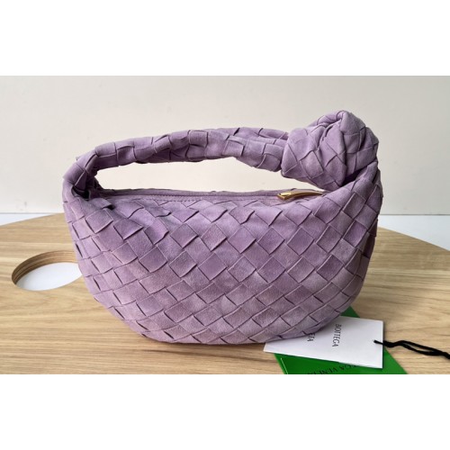 Bottega Veneta Mini Jodie boho bag in Purple Suede Leather
