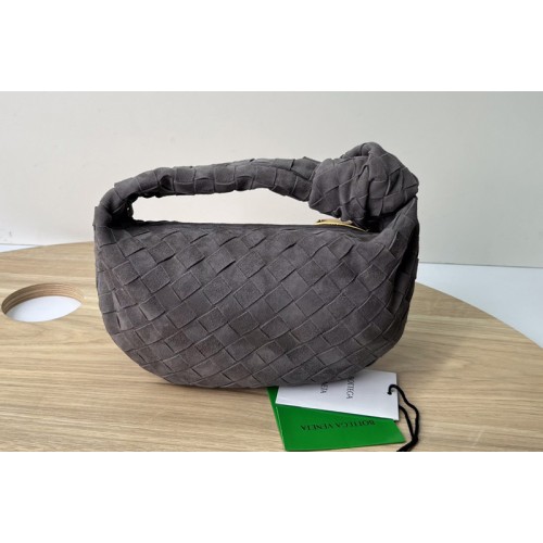 Bottega Veneta Mini Jodie boho bag in Grey Suede Leather
