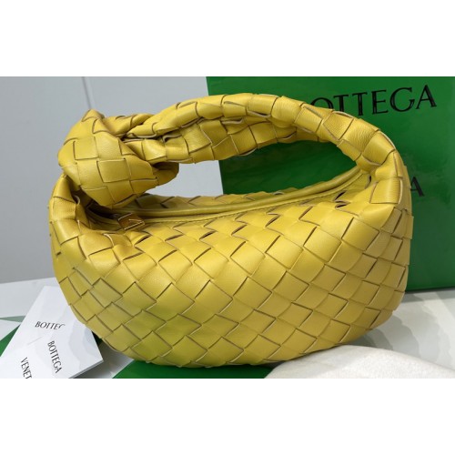 Bottega Veneta Mini Jodie boho bag in Yellow Intrecciato Nappa leather